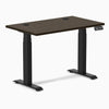 Desky Dual Mini Bamboo Sit Stand Desk, Dark Bamboo desktop, Matte Black frame