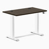 Desky Dual Mini Bamboo Sit Stand Desk, Dark Bamboo desktop, White frame