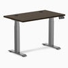 Desky Dual Mini Bamboo Sit Stand Desk, Dark Bamboo desktop, Space Gray frame