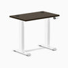 Desky Dual Mini Bamboo Sit Stand Desk, Dark Bamboo desktop, White frame