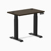 Desky Dual Mini Bamboo Sit Stand Desk, Dark Bamboo desktop, Matte Black frame