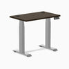 Desky Dual Mini Bamboo Sit Stand Desk, Dark Bamboo desktop, Gray frame