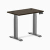 Desky Dual Mini Bamboo Sit Stand Desk, Dark Bamboo desktop, Space Gray frame