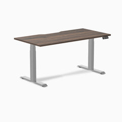 Desky Dual Scalloped Melamine Sit Stand Desk-Dual Desks-Desky-Jarrah Legno-1500x750mm-Grey-Desky® Australia