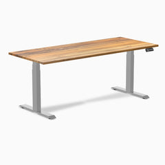 Dual motor standing desk hardwood teak - Desky