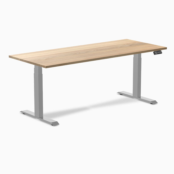Dual motor standing desk hardwood white ash - Desky