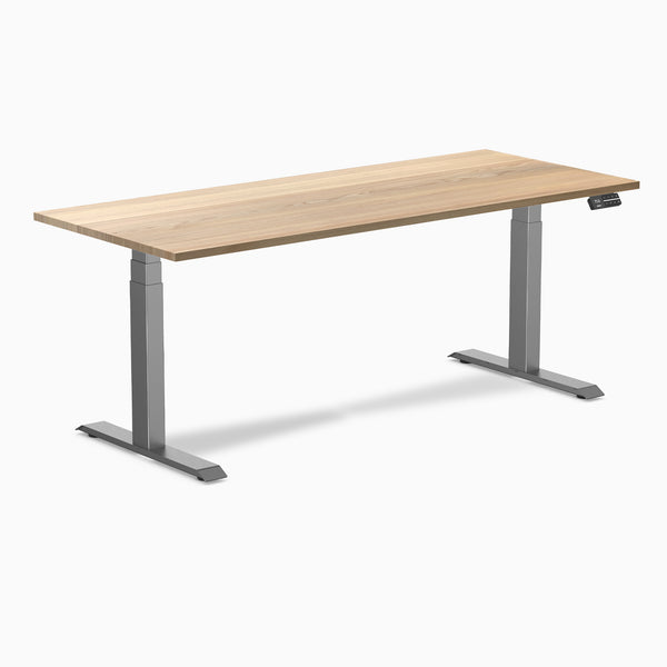 Dual motor standing desk hardwood white ash - Desky