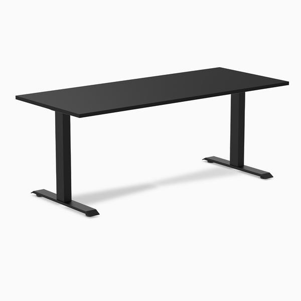 Desky fixed laminate 1800mm in black with black legs