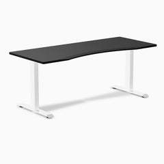 Fixed ergo edge black desk 1800mm in white