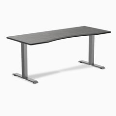 Desky Zero Ergo Edge Office Desk - dark bamboo 1800mm space grey frame