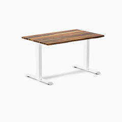 Desky Zero Hardwood Office Desk, Pheasantwood desktop, White frame
