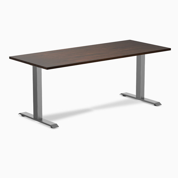 Zero rubberwood dark walnut fixed desk - Desky