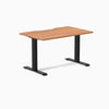 Desky Zero Scalloped Laminate Office Desk, Prime Oak desktop, Matte Black frame