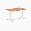 Desky Zero Scalloped Laminate Office Desk, Prime Oak desktop, White frame