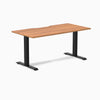 Desky Zero Scalloped Laminate Office Desk, Prime Oak desktop, Matte Black frame