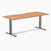 Desky Zero Scalloped Laminate Office Desk, Prime Oak desktop, Space Gray frame