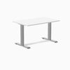 Zero scalloped fixed office desk white melamine - Desky