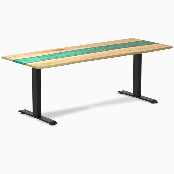 Fixed white ash emerald river desk - Desky