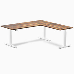 L-shape dual hardwood pheasant Desky 1800mm in white