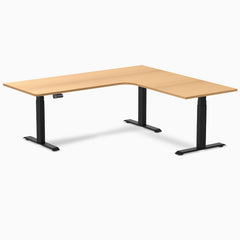 Desky L-Shape Curved Laminate Sit Stand Desk detail view 90