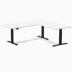 Desky L-Shape Melamine Sit Stand Desk-White Desky®