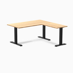 Zero fixed bamboo L-shape 1500mm in black legs 