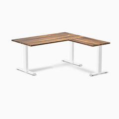 zero hardwood l-shape desk pheasant 1500mm in white legs 