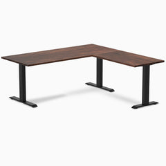 L-shape fixed softwood rustic pine 1800mm in black legs