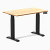 Desky Dual Mini Bamboo Sit Stand Desk, Bamboo desktop, Matte Black frame