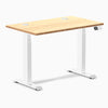 Desky Dual Mini Bamboo Sit Stand Desk, Bamboo desktop, White frame