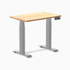 Desky Dual Mini Bamboo Sit Stand Desk, Bamboo desktop, Gray frame