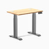 Desky Dual Mini Bamboo Sit Stand Desk, Bamboo desktop, Space Gray frame