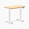 Desky Dual Mini Bamboo Sit Stand Desk, Bamboo desktop, White frame
