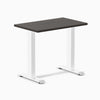 Desky Zero Mini Office Desk, Burnished Wood desktop, White frame