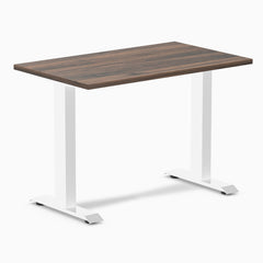 Desky fixed mini laminate desk 1000mm jarrah in white legs 