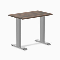 Desky fixed mini laminate desk 800mm jarrah in gray legs 