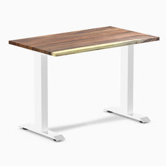 Desky fixed mini hardwood saman 1000mm in black legs