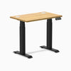 Desky Dual Mini Rubberwood Sit Stand Desk, Light Oak desktop, Matte Black frame