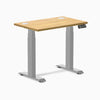 Desky Dual Mini Rubberwood Sit Stand Desk, Light Oak desktop, Gray frame