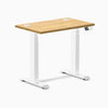 Desky Dual Mini Rubberwood Sit Stand Desk, Light Oak desktop, White frame