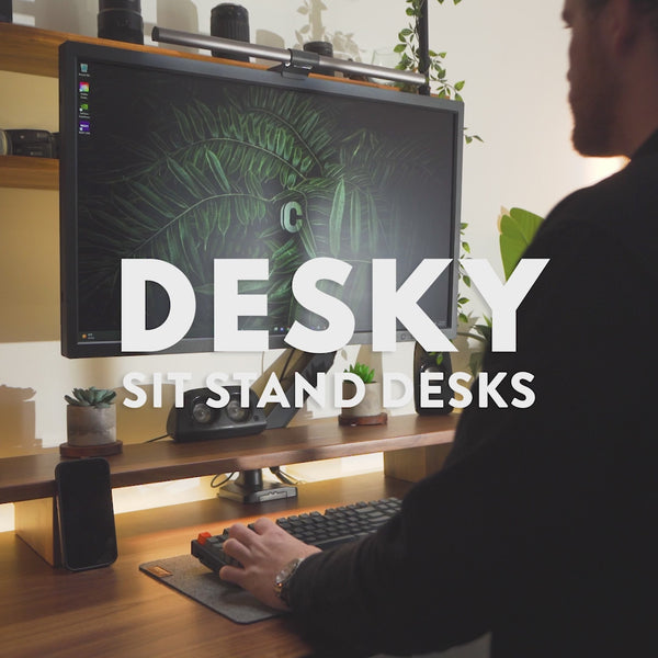 Almost Perfect Desky Dual Mini Hardwood Sit Stand Desk image 2