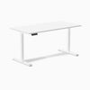 Desky Single Sit Stand Gaming Desk 1500mm white top white legs