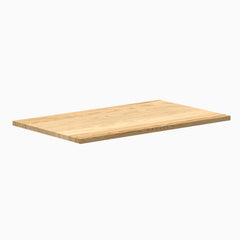Desky Mini 40x24 inch White Oak hardwood desk top, 25mm thick, with natural wood grain.