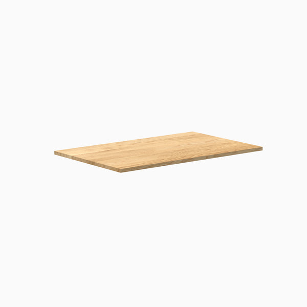 Desky 48x30 inch White Oak hardwood desk top, 1" thick, with natural wood grain.